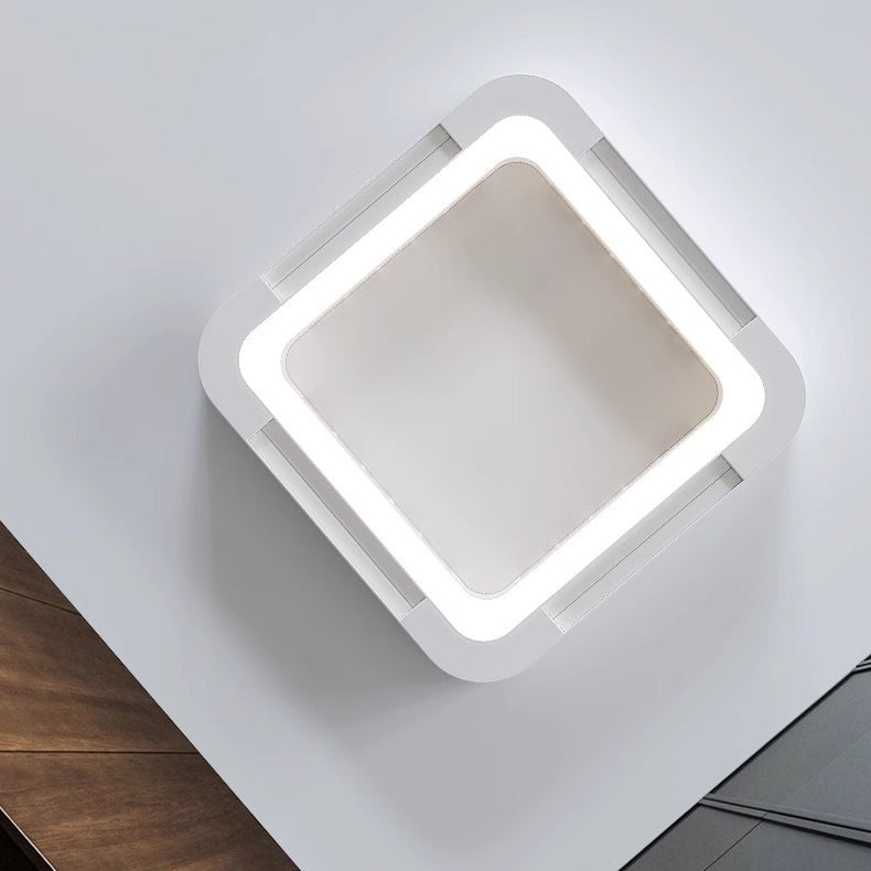 Modern Simplicity ABS Acrylic Hardware Square LED Flush Mount Ceiling Bladeless Fan Light For Bedroom