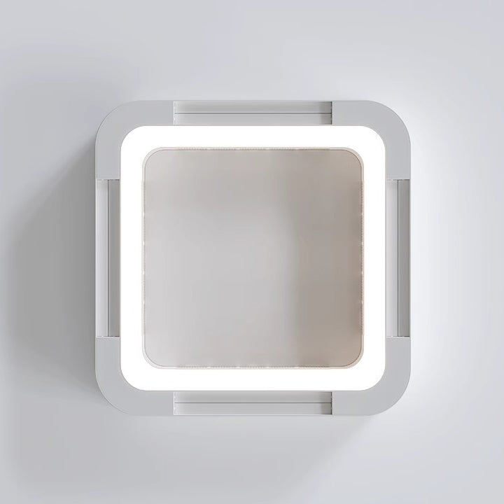 Modern Simplicity ABS Acrylic Hardware Square LED Flush Mount Ceiling Bladeless Fan Light For Bedroom