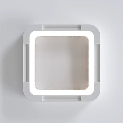 Modern Simplicity ABS Acrylic Hardware Square LED Flush Mount Ceiling Bladeless Fan Light For Bedroom