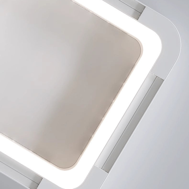 Modern Simplicity ABS Acrylic Hardware Square LED Flush Mount Ceiling Bladeless Fan Light For Bedroom