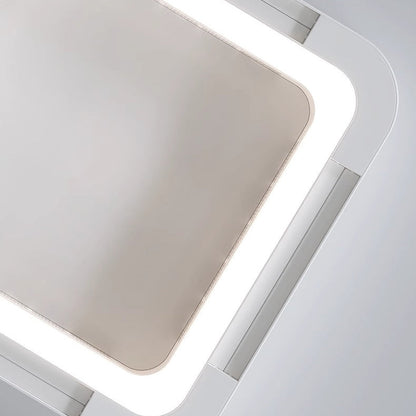 Modern Simplicity ABS Acrylic Hardware Square LED Flush Mount Ceiling Bladeless Fan Light For Bedroom