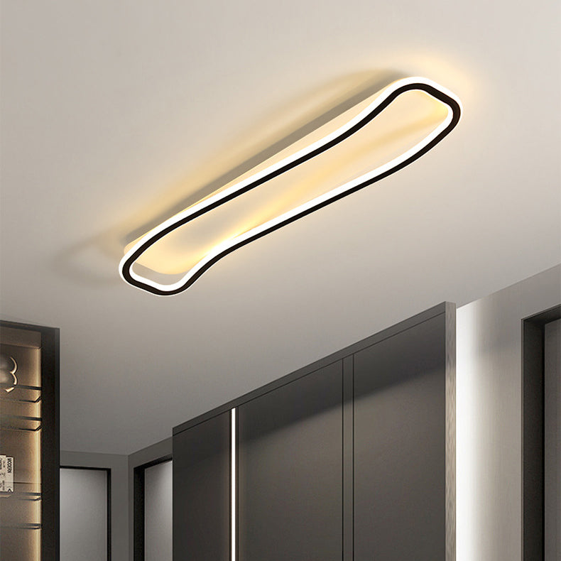 مصباح سقف LED مستطيل الشكل بتصميم متموج من الحديد والألمنيوم والسيليكون بتصميم عصري بسيط للممر