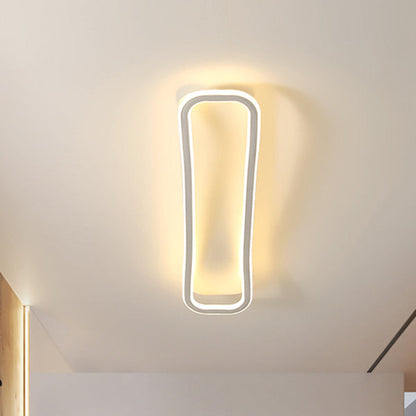 مصباح سقف LED مستطيل الشكل بتصميم متموج من الحديد والألمنيوم والسيليكون بتصميم عصري بسيط للممر