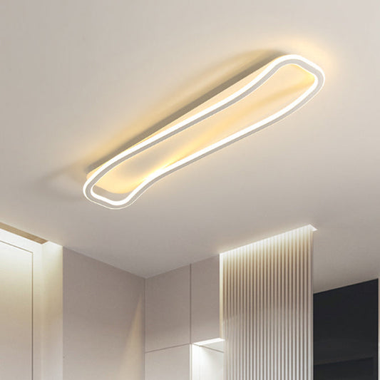 مصباح سقف LED مستطيل الشكل بتصميم متموج من الحديد والألمنيوم والسيليكون بتصميم عصري بسيط للممر
