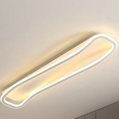 مصباح سقف LED مستطيل الشكل بتصميم متموج من الحديد والألمنيوم والسيليكون بتصميم عصري بسيط للممر