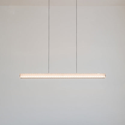 Modern Luxury Metal Aluminum Acrylic Linear Striped LED Chandelier Island Light For Dining Room