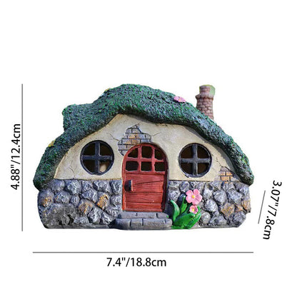 Modern Art Deco Solar Waterproof Resin Decorative Translucent House LED Outdoor Light Night Light For Garden