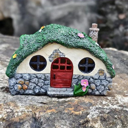 Modern Art Deco Solar Waterproof Resin Decorative Translucent House LED Outdoor Light Night Light For Garden