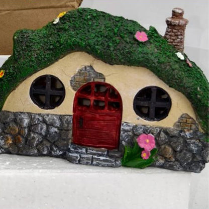 Modern Art Deco Solar Waterproof Resin Decorative Translucent House LED Outdoor Light Night Light For Garden