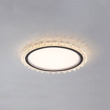 Contemporary Scandinavian Iron Acrylic Round Lace LED Flush Mount Ceiling Light For Bedroom