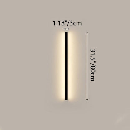 Modern Minimalist Rectangular Aluminum PVC LED Wall Sconce Lamp For Bedroom
