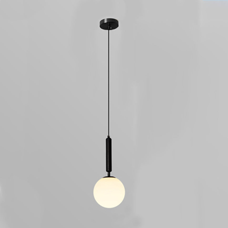 Traditional Vintage Round Ball Iron Glass 1-Light Pendant Light For Bedroom