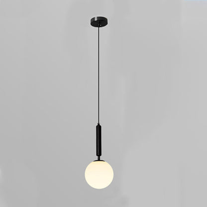 Traditional Vintage Round Ball Iron Glass 1-Light Pendant Light For Bedroom