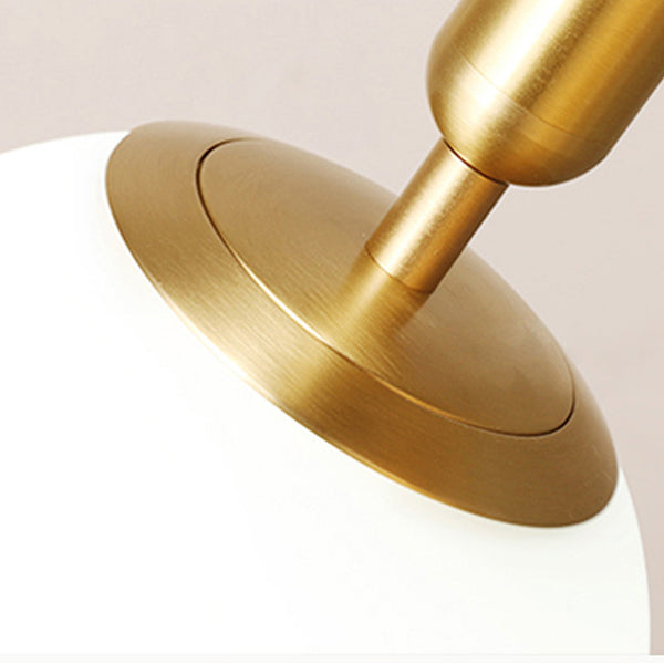 Traditional Vintage Round Ball Iron Glass 1-Light Pendant Light For Bedroom