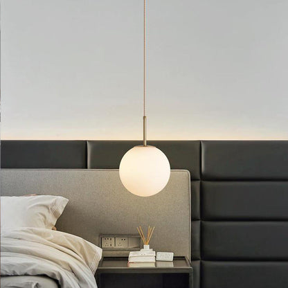 Modern Minimalist Round Ball Iron Glass 1-light Pendant Light For Living Room