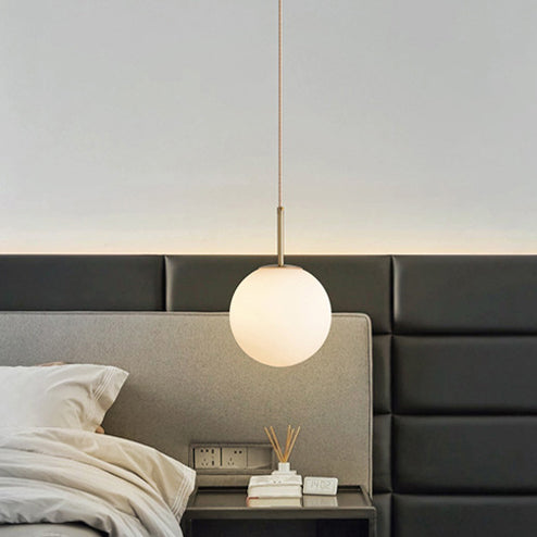Modern Minimalist Round Ball Iron Glass 1-light Pendant Light For Living Room