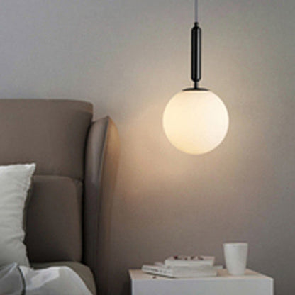 Traditional Vintage Round Ball Iron Glass 1-Light Pendant Light For Bedroom