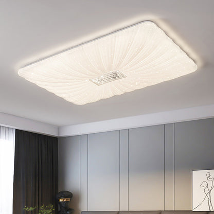 Modern Minimalist Rectangle Iron PVC LED Flush Mount Ceiling Light For Living Room