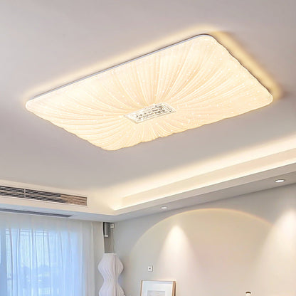 Modern Minimalist Rectangle Iron PVC LED Flush Mount Ceiling Light For Living Room