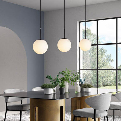 Modern Minimalist Round Ball Iron Glass 1-light Pendant Light For Living Room