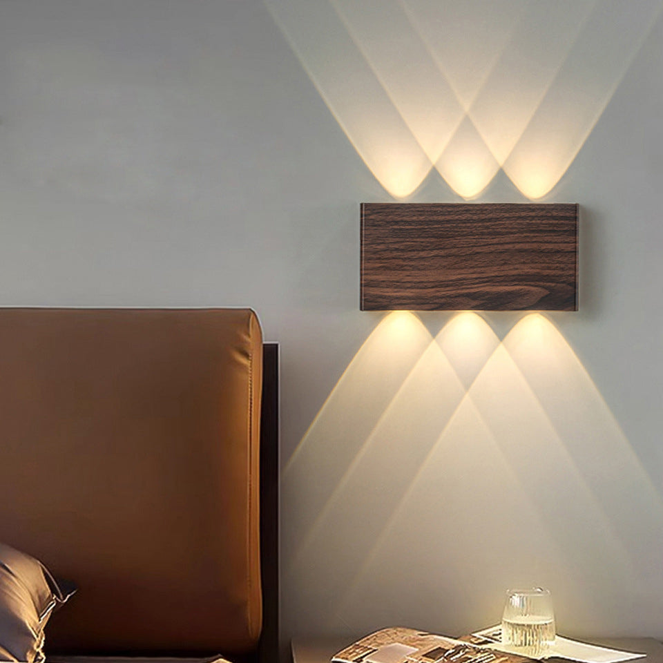 Modern Minimalist Rectangle Aluminum Iron LED Wall Sconce Lamp  For Bedroom