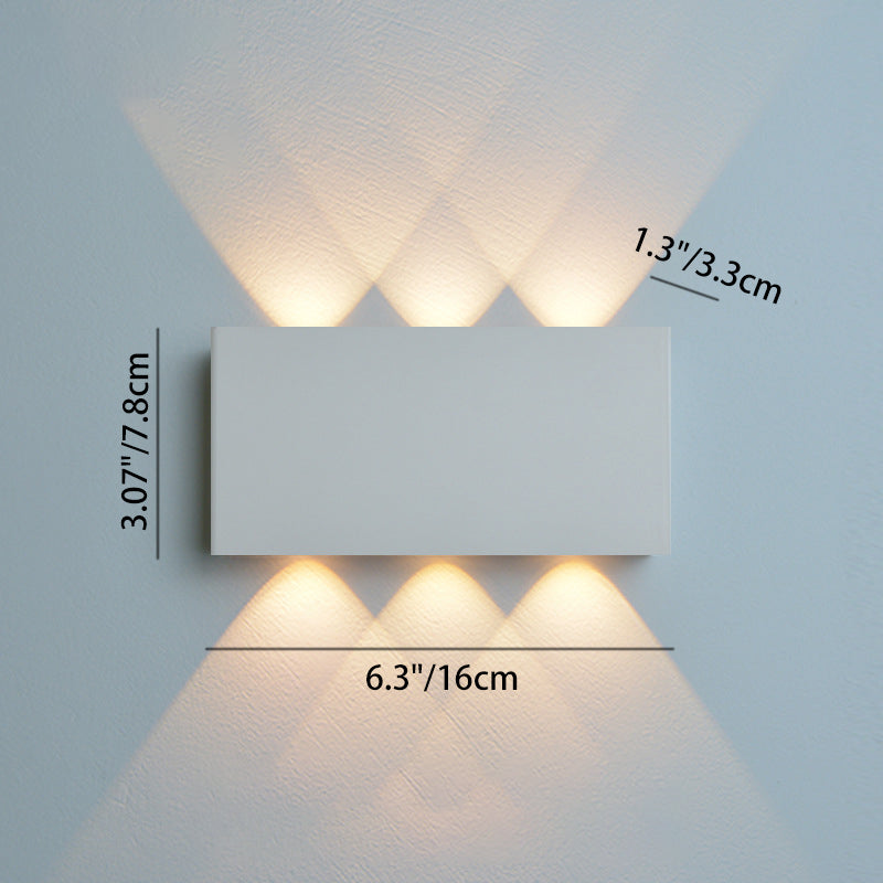 Modern Minimalist Rectangle Aluminum Iron LED Wall Sconce Lamp  For Bedroom