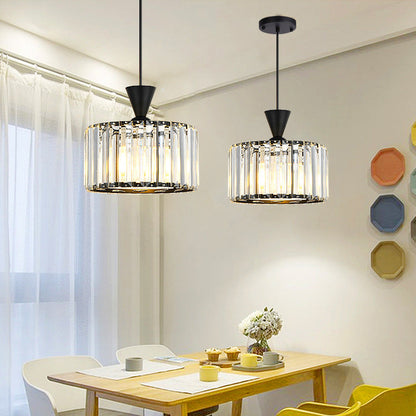 Modern Minimalist Round Iron Copper Crystal 1/2Light lsland Light Chandelier For Dining Room
