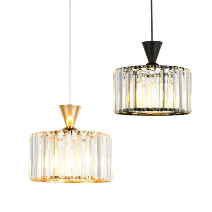 Modern Minimalist Round Iron Copper Crystal 1/2Light lsland Light Chandelier For Dining Room