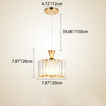 Modern Minimalist Round Iron Copper Crystal 1/2Light lsland Light Chandelier For Dining Room