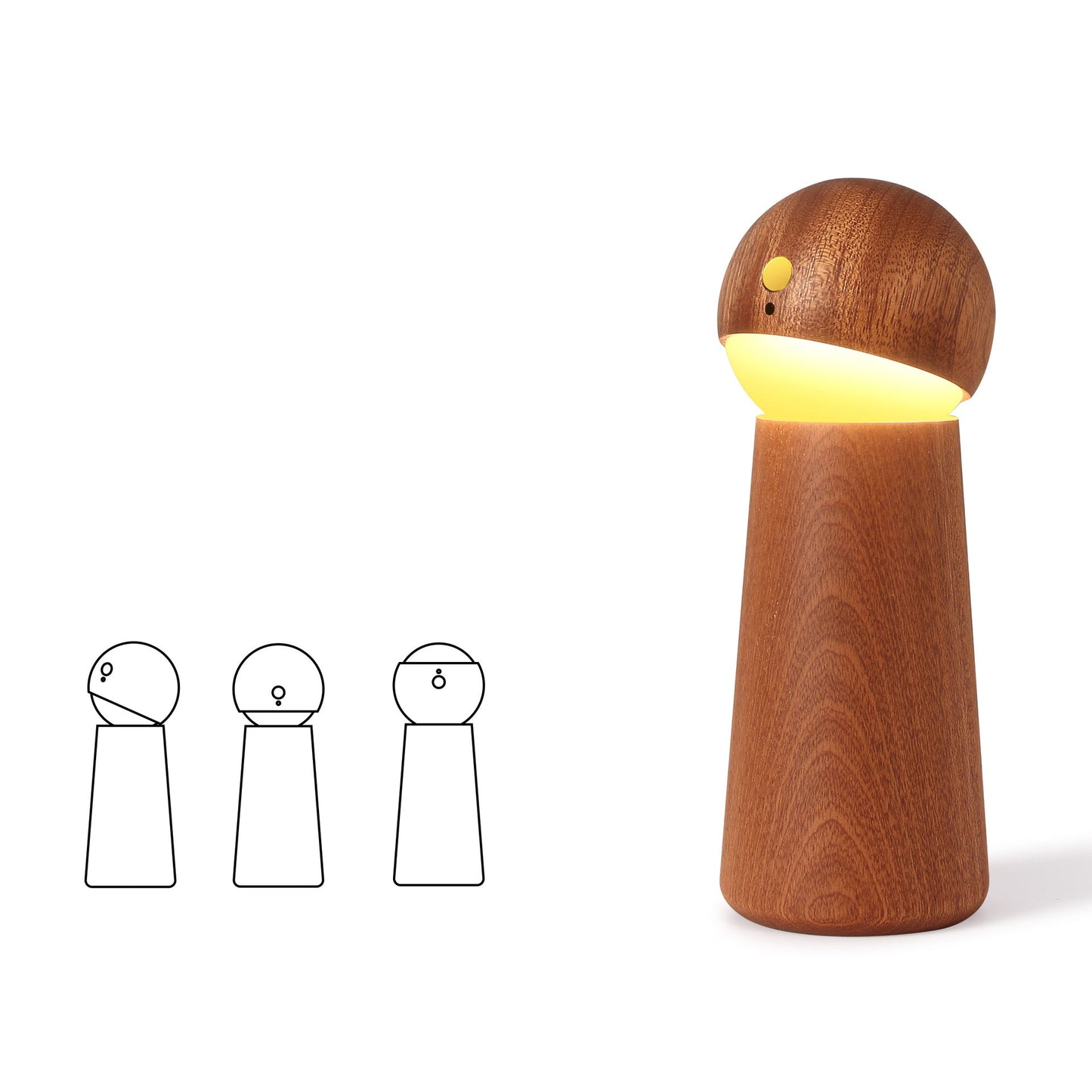 Modern Minimalist Spherical Cone Table Solid Wood Plastics LED Table Lamp For Bedroom