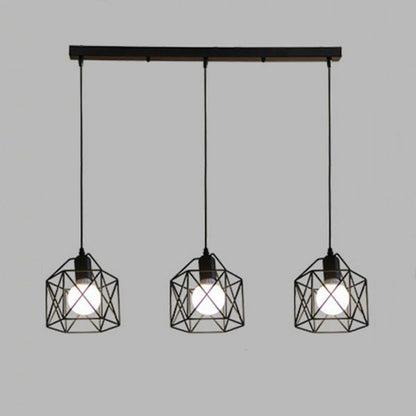 Contemporary Scandinavian Diamond Iron 1/3Light Island Light Chandelier For Dining Room