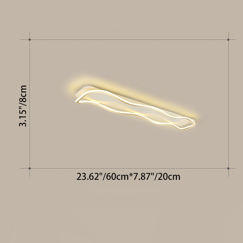 Modern Minimalist Rectangle Iron Silicone LED Flush Mount Celling Light For Hallway