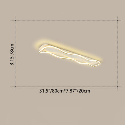 Modern Minimalist Rectangle Iron Silicone LED Flush Mount Celling Light For Hallway