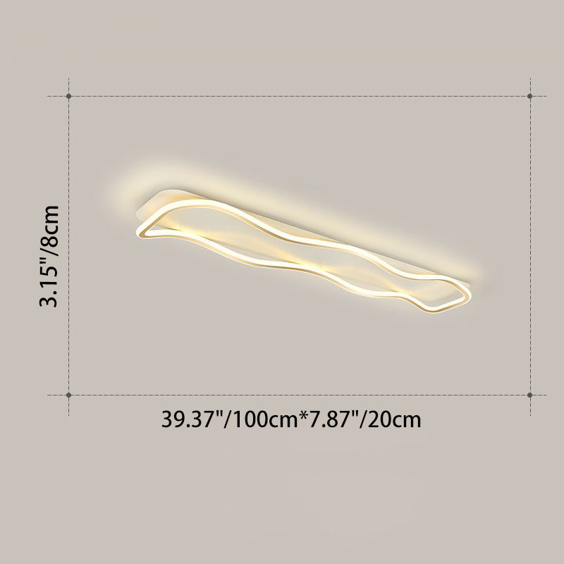Modern Minimalist Rectangle Iron Silicone LED Flush Mount Celling Light For Hallway