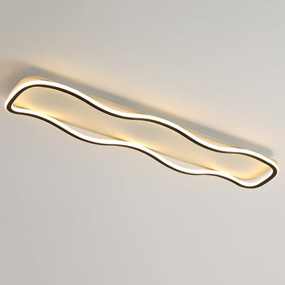 Modern Minimalist Rectangle Iron Silicone LED Flush Mount Celling Light For Hallway