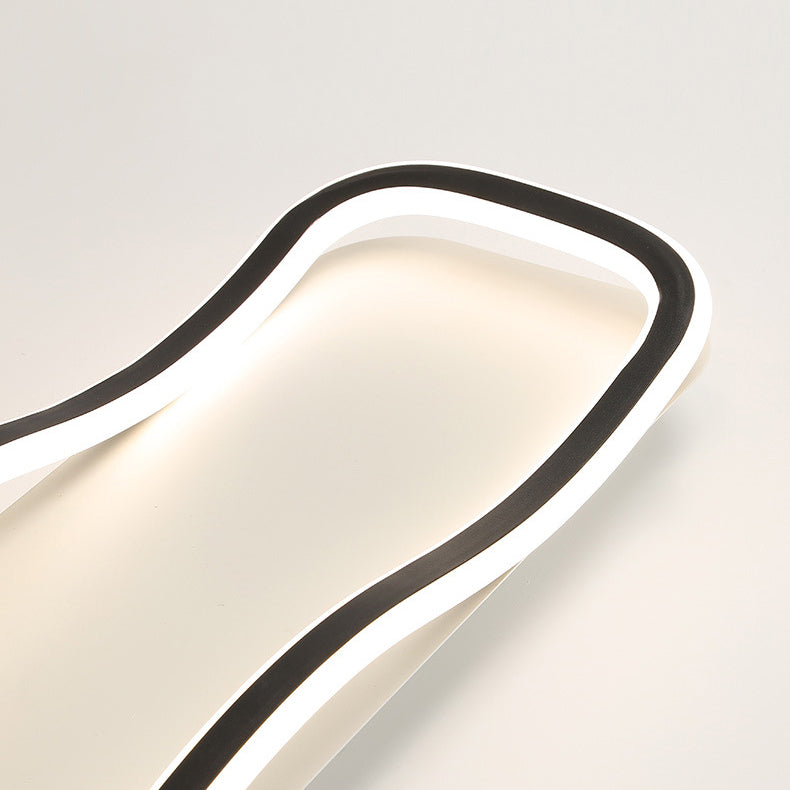 Modern Minimalist Rectangle Iron Silicone LED Flush Mount Celling Light For Hallway