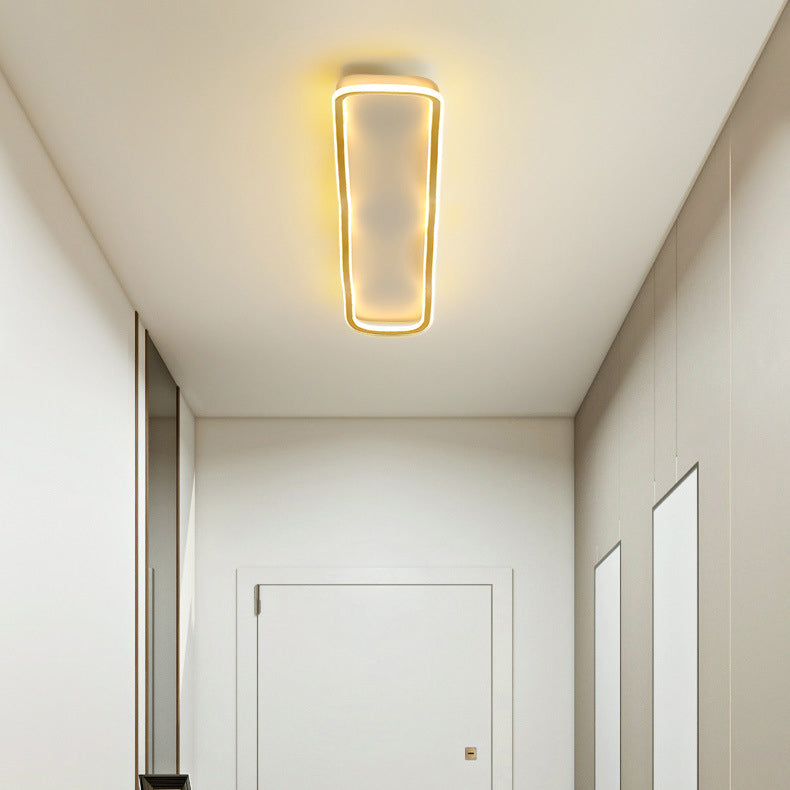 Modern Minimalist Rectangle Iron Silicone LED Flush Mount Celling Light For Hallway