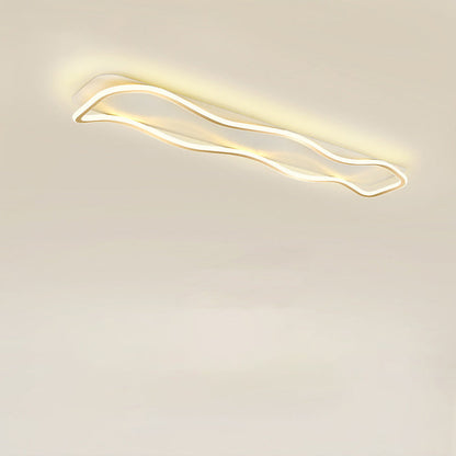 Modern Minimalist Rectangle Iron Silicone LED Flush Mount Celling Light For Hallway