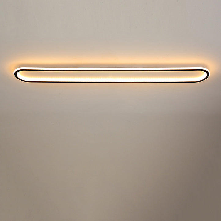Modern Minimalist Rectangle Oval Iron LED Flush Mount Ceiling Light For Hallway