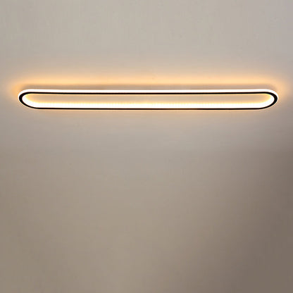 Modern Minimalist Rectangle Oval Iron LED Flush Mount Ceiling Light For Hallway
