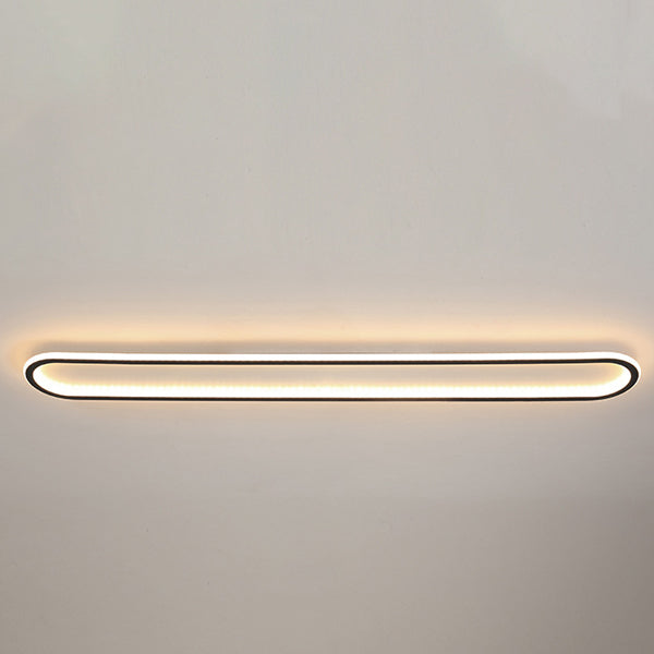 Modern Minimalist Rectangle Oval Iron LED Flush Mount Ceiling Light For Hallway