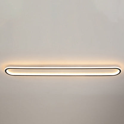 Modern Minimalist Rectangle Oval Iron LED Flush Mount Ceiling Light For Hallway