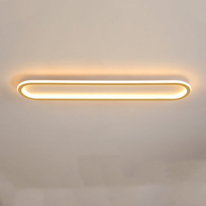 Modern Minimalist Rectangle Oval Iron LED Flush Mount Ceiling Light For Hallway