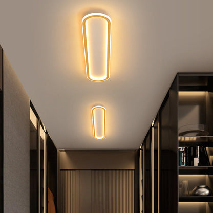 Modern Minimalist Rectangle Oval Iron LED Flush Mount Ceiling Light For Hallway