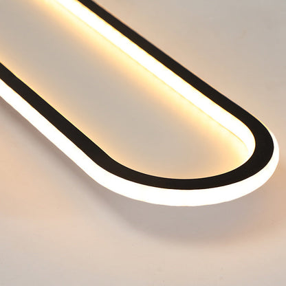 Modern Minimalist Rectangle Oval Iron LED Flush Mount Ceiling Light For Hallway