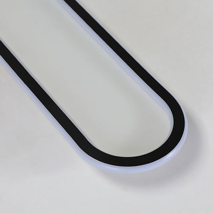 Modern Minimalist Rectangle Oval Iron LED Flush Mount Ceiling Light For Hallway