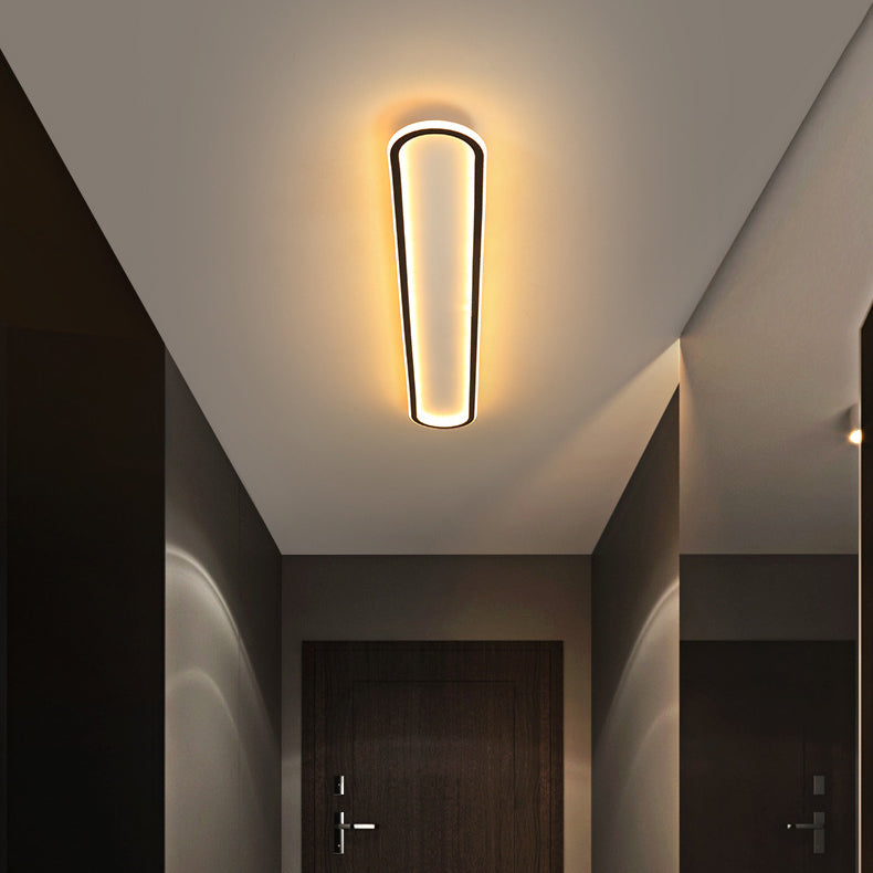 Modern Minimalist Rectangle Oval Iron LED Flush Mount Ceiling Light For Hallway