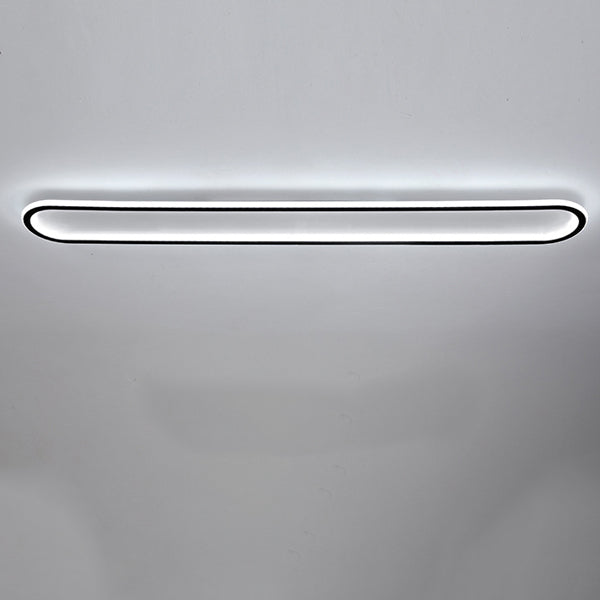 Modern Minimalist Rectangle Oval Iron LED Flush Mount Ceiling Light For Hallway