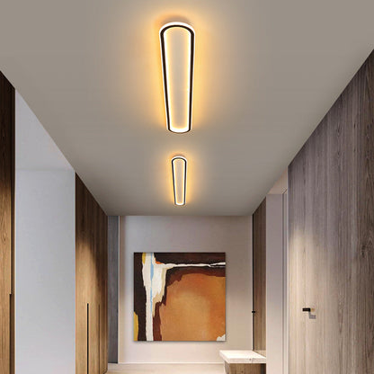 Modern Minimalist Rectangle Oval Iron LED Flush Mount Ceiling Light For Hallway