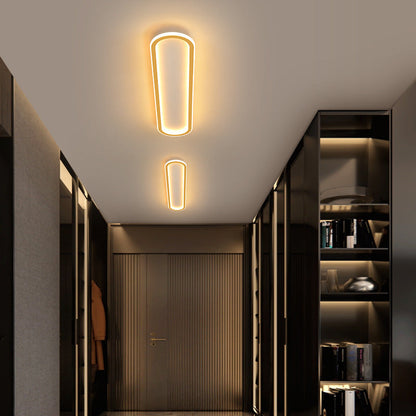 Modern Minimalist Rectangle Oval Iron LED Flush Mount Ceiling Light For Hallway